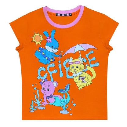 CFIERCE_Animal_Pool_Party_Print_Slim_Short_Sleeve_Women&