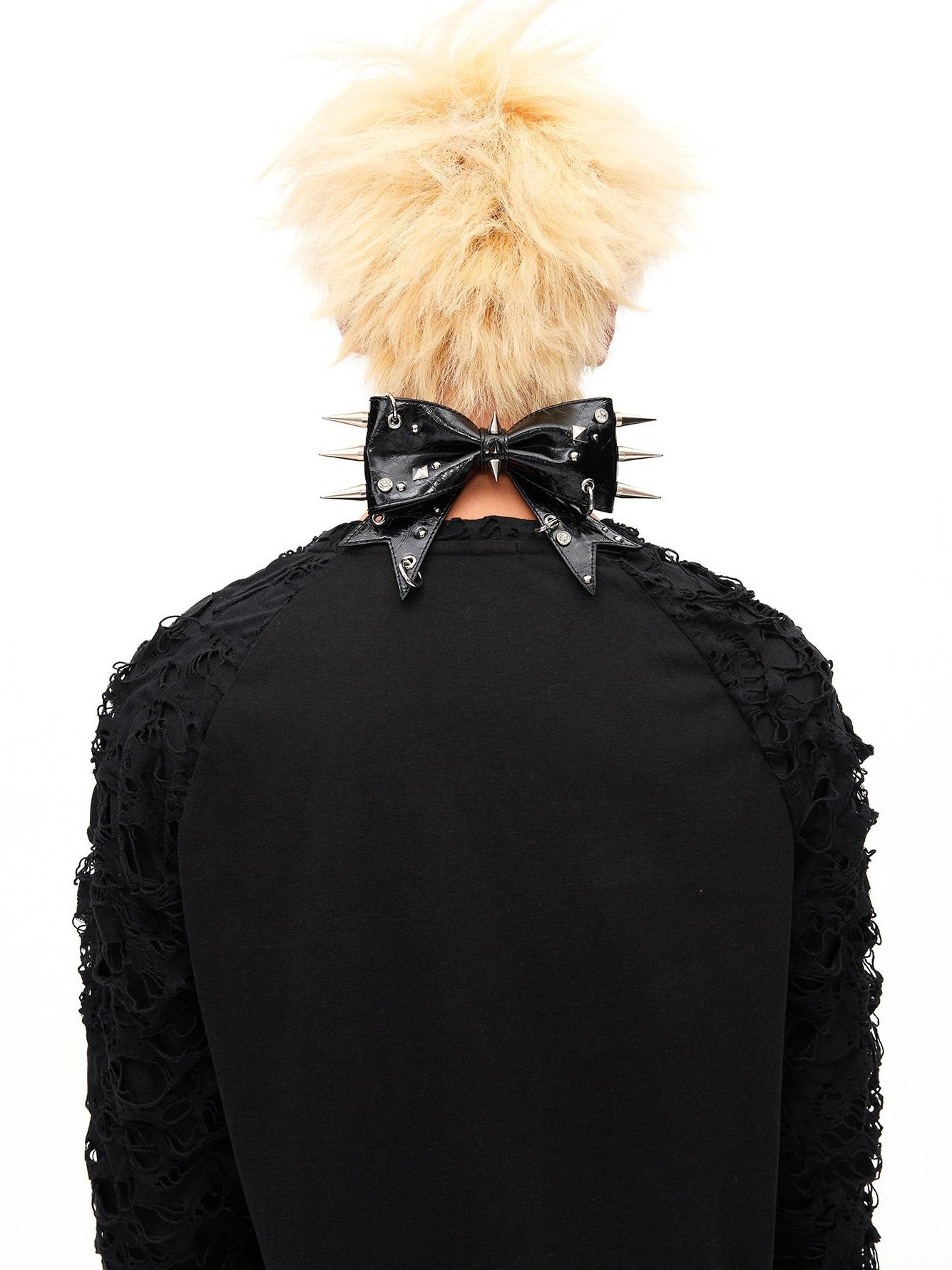 CFIERCE Bow Knot Riveted Metal Embellished Women&