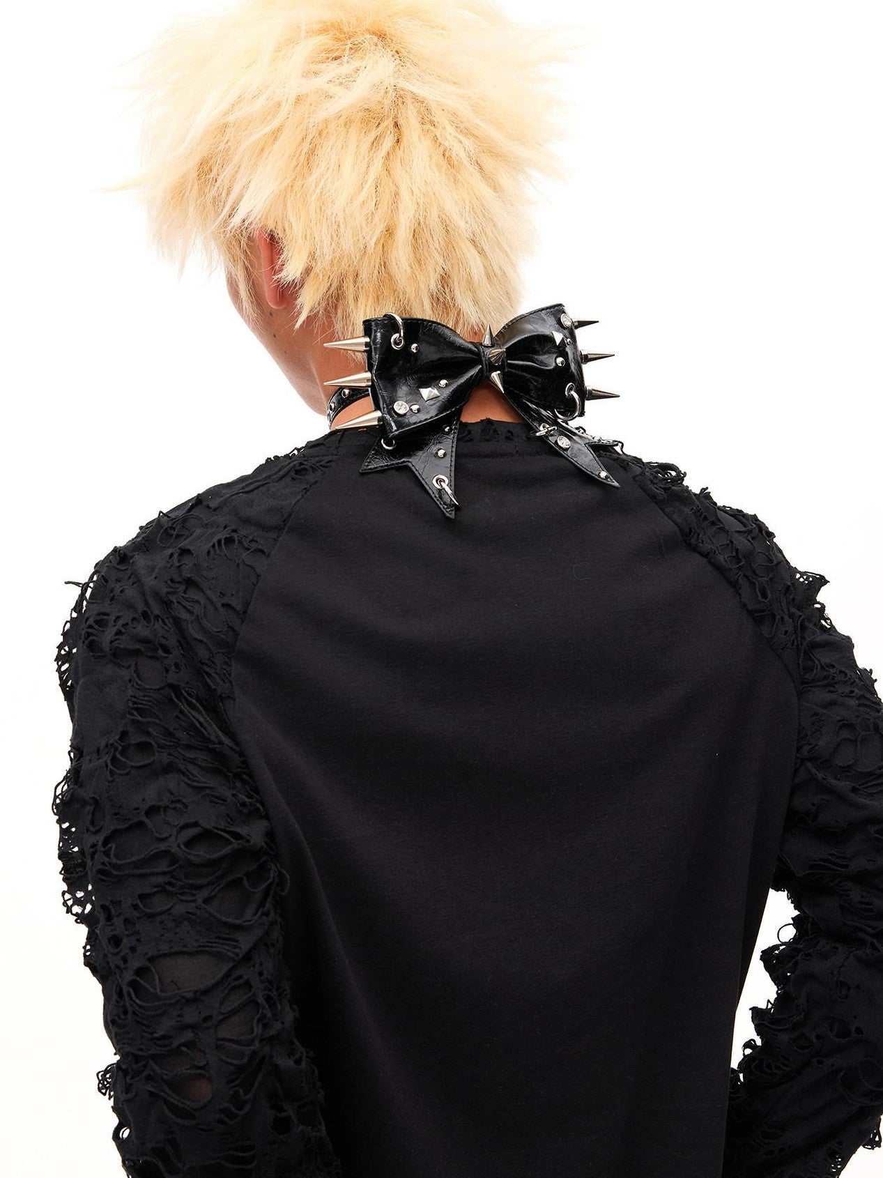 CFIERCE Bow Knot Riveted Metal Embellished Women&