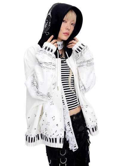CFIERCE Breathable Cotton Blend Loose Fit Cropped Zip Up Stand Collar Street Hoodies