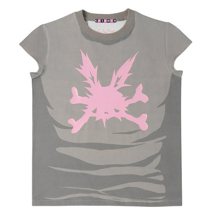 CFIERCE_Bunny_Skull_Print_Slim_Fit_Crew_Neck_Women&