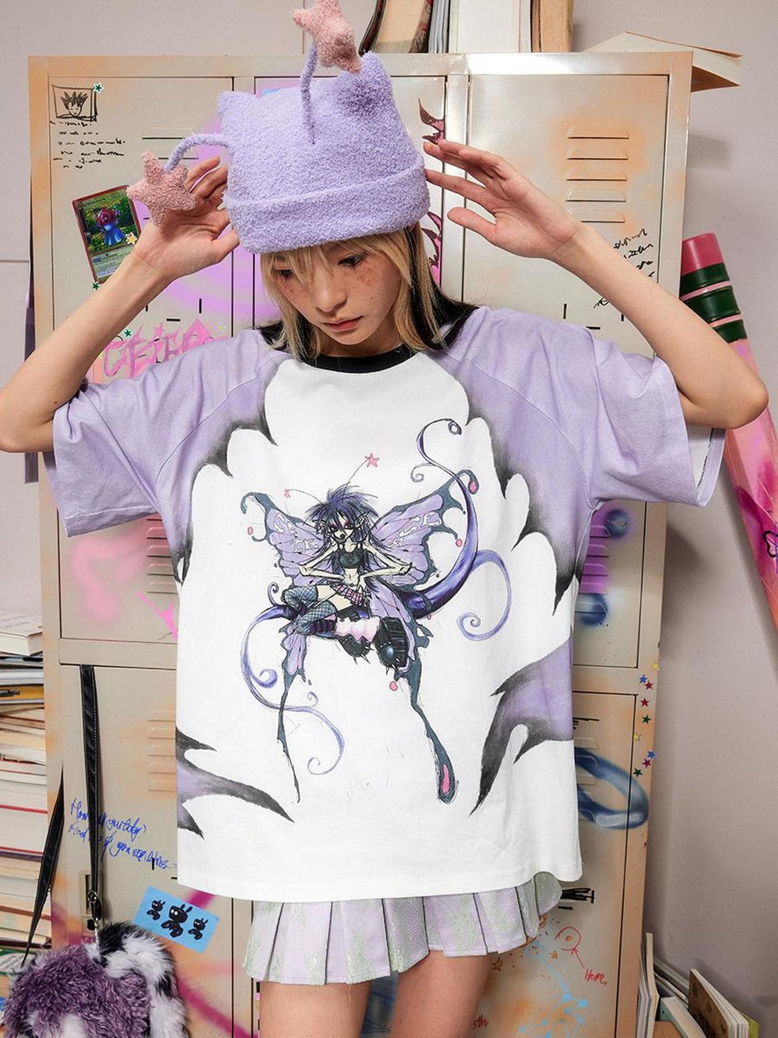 CFIERCE Butterfly Enchantress Print Raglan Tee