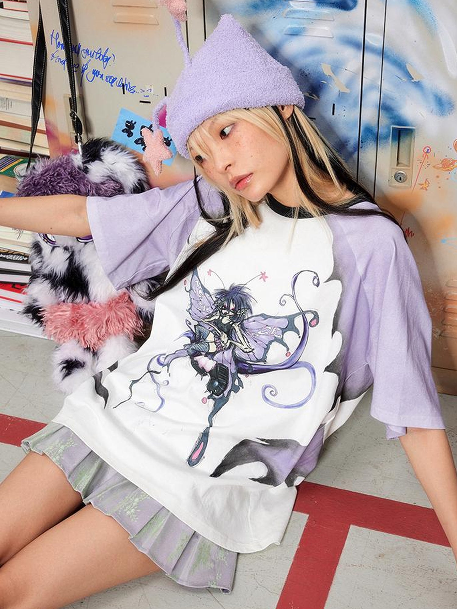 CFIERCE Butterfly Enchantress Print Raglan Tee