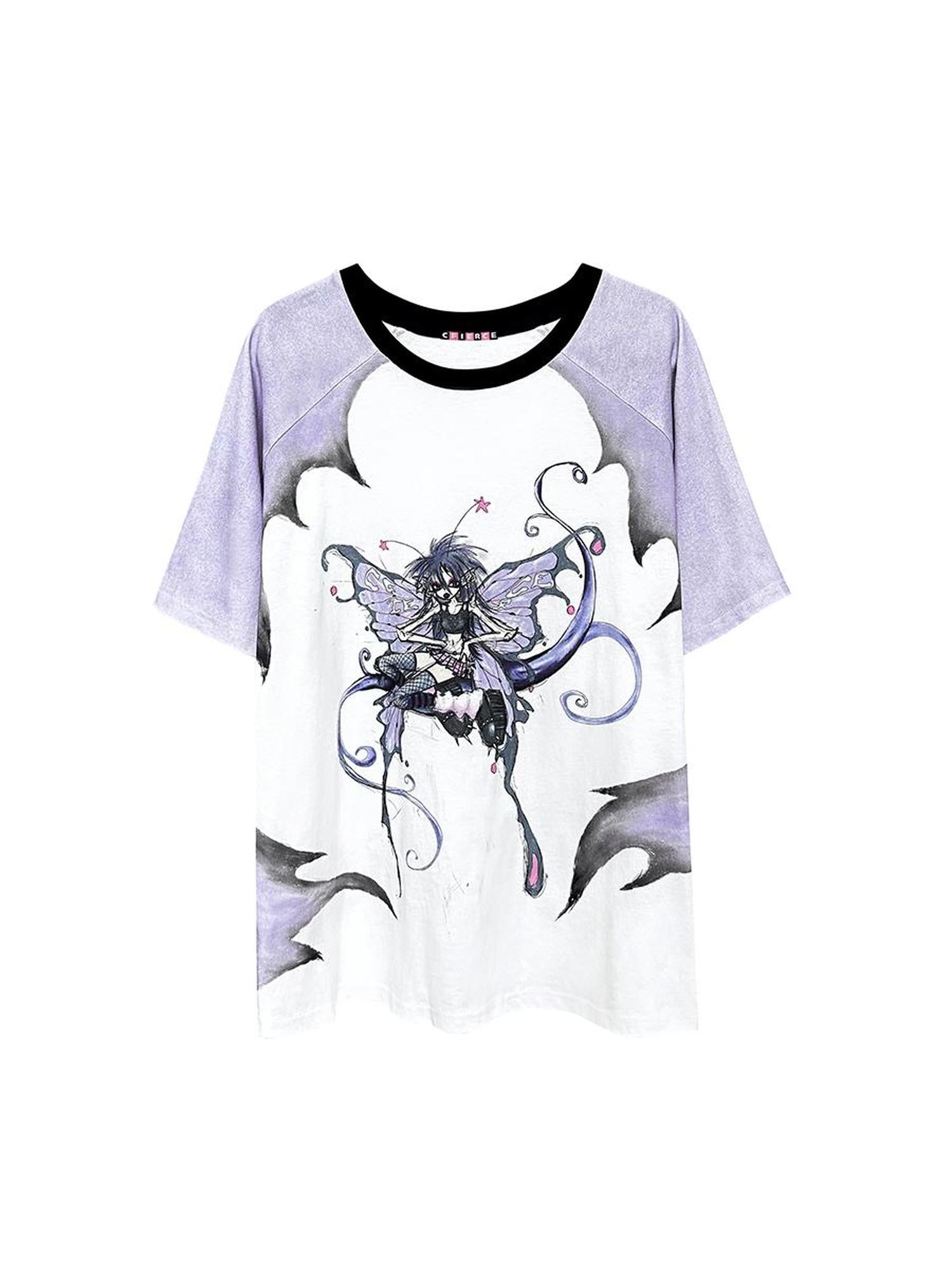 CFIERCE Butterfly Enchantress Print Raglan Tee