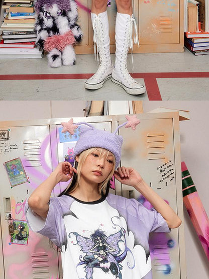 CFIERCE Butterfly Enchantress Print Raglan Tee