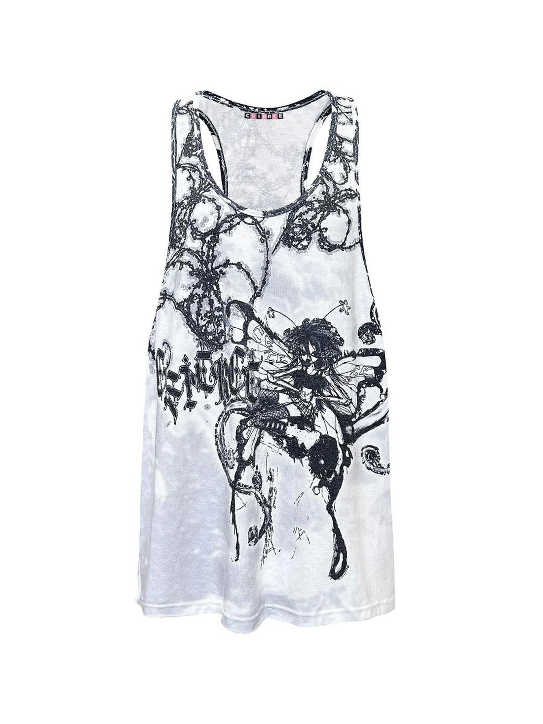 Butterfly Enchantress Printed Vest V Neck T Shirt Long Sleeve