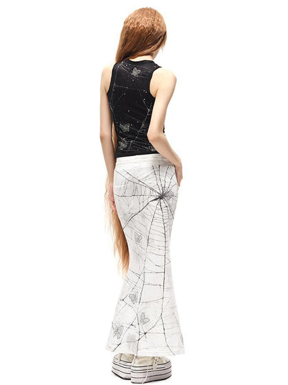 CFIERCE Butterfly Web Crystal Studded Vest