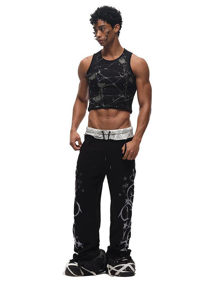 CFIERCE Butterfly Web Crystal Studded Vest