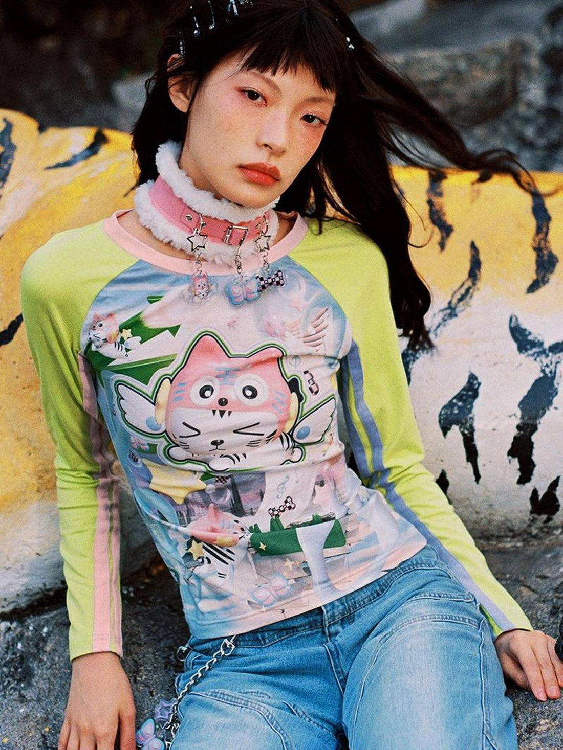 CFIERCE CFIERCE Graphic Long Sleeve Tee