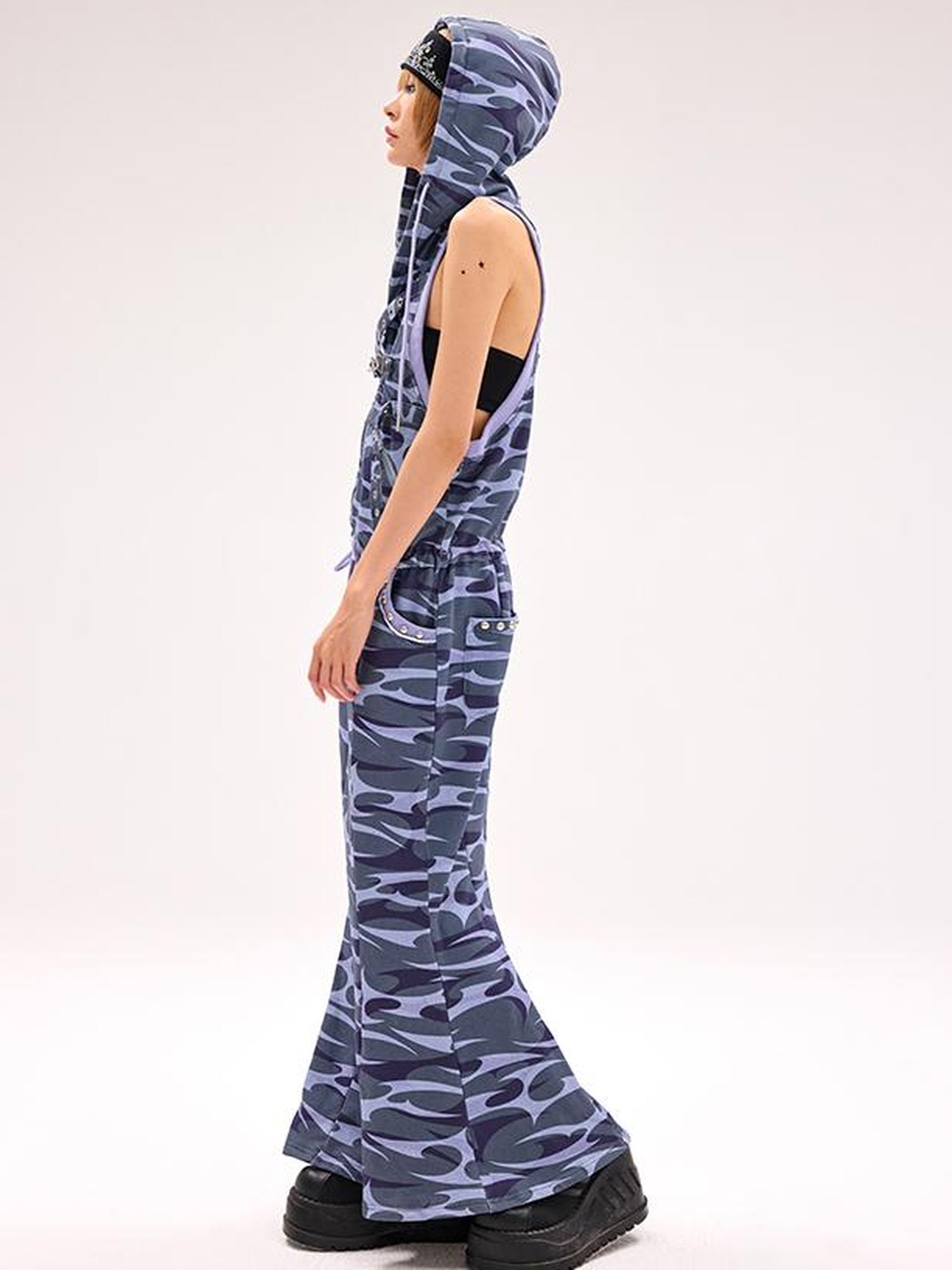 CFIERCE Camo Squid Print Fishtail Skirt