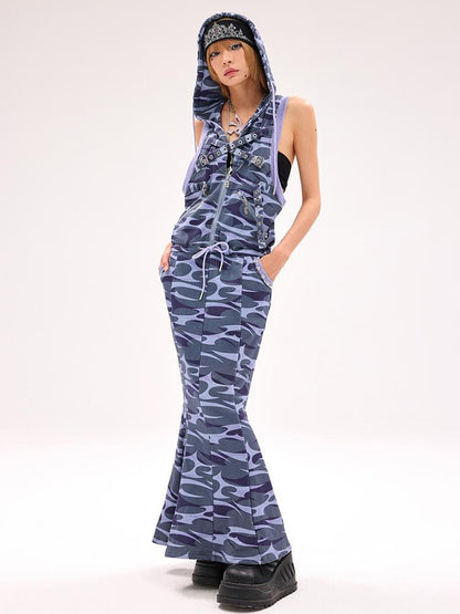 CFIERCE Camo Squid Print Fishtail Skirt
