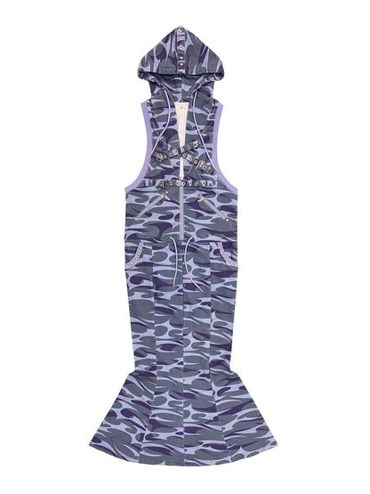 CFIERCE Camo Squid Print Fishtail Skirt
