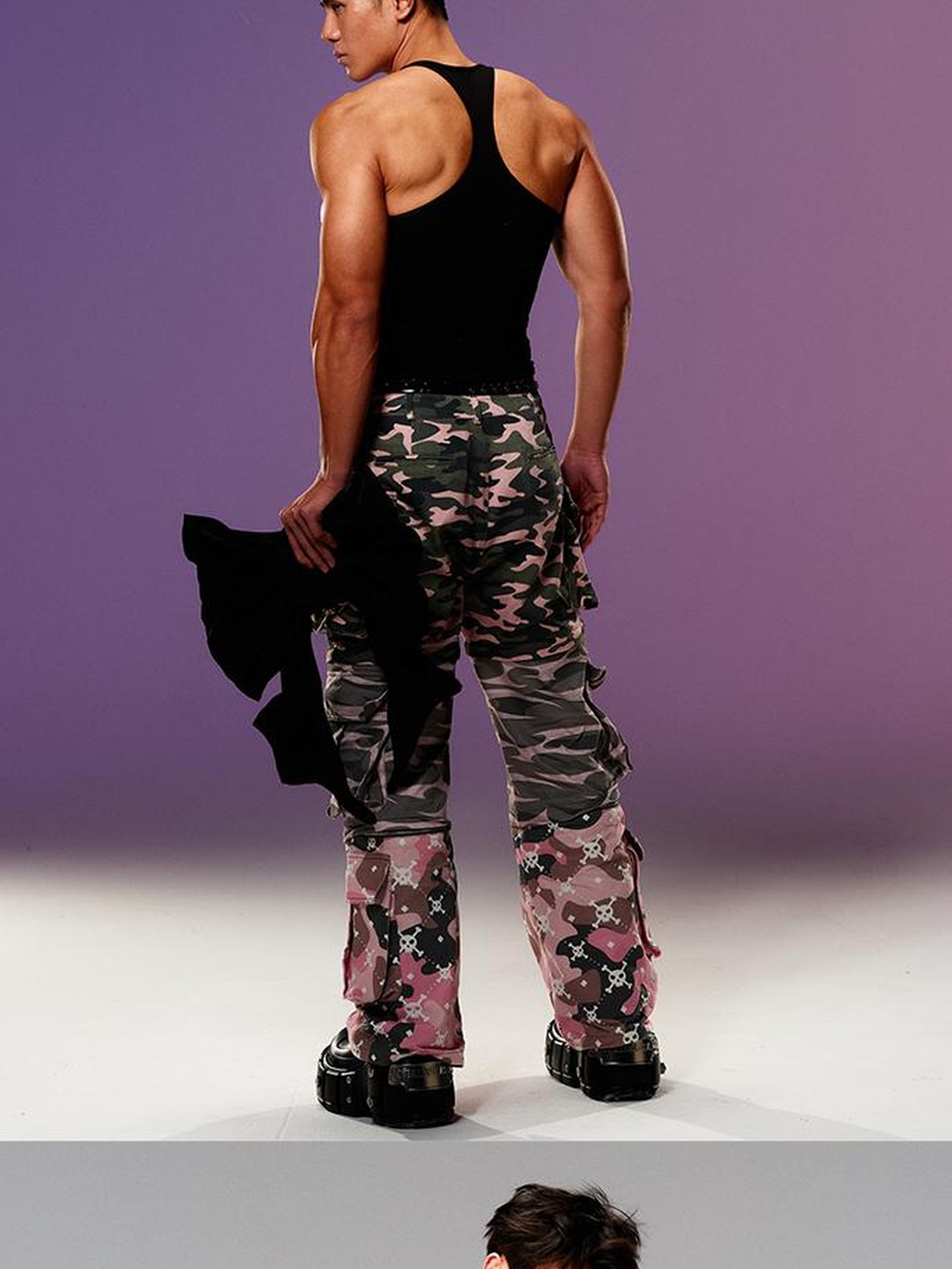 CFIERCE Camouflage Print Detachable Denim Jeans