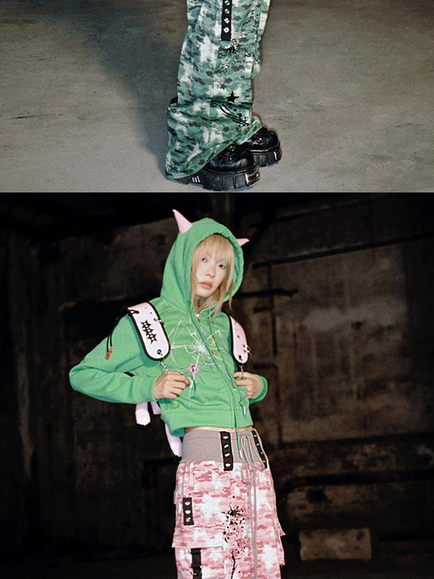 CFIERCE Camouflage Spray Print Denim Jeans