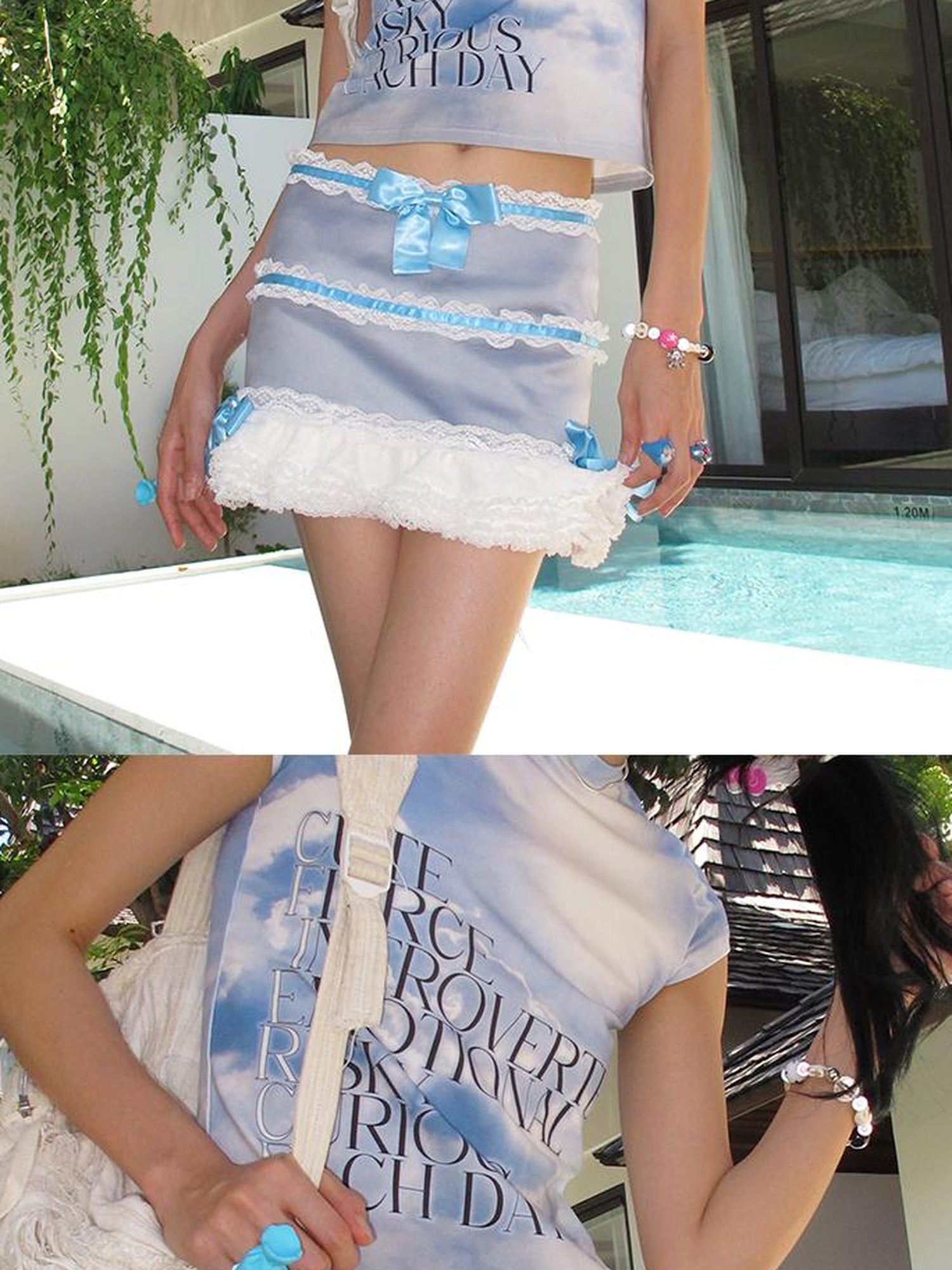 CFIERCE Cascading Pleated Tulle Skirt
