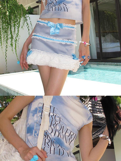 CFIERCE Cascading Pleated Tulle Skirt