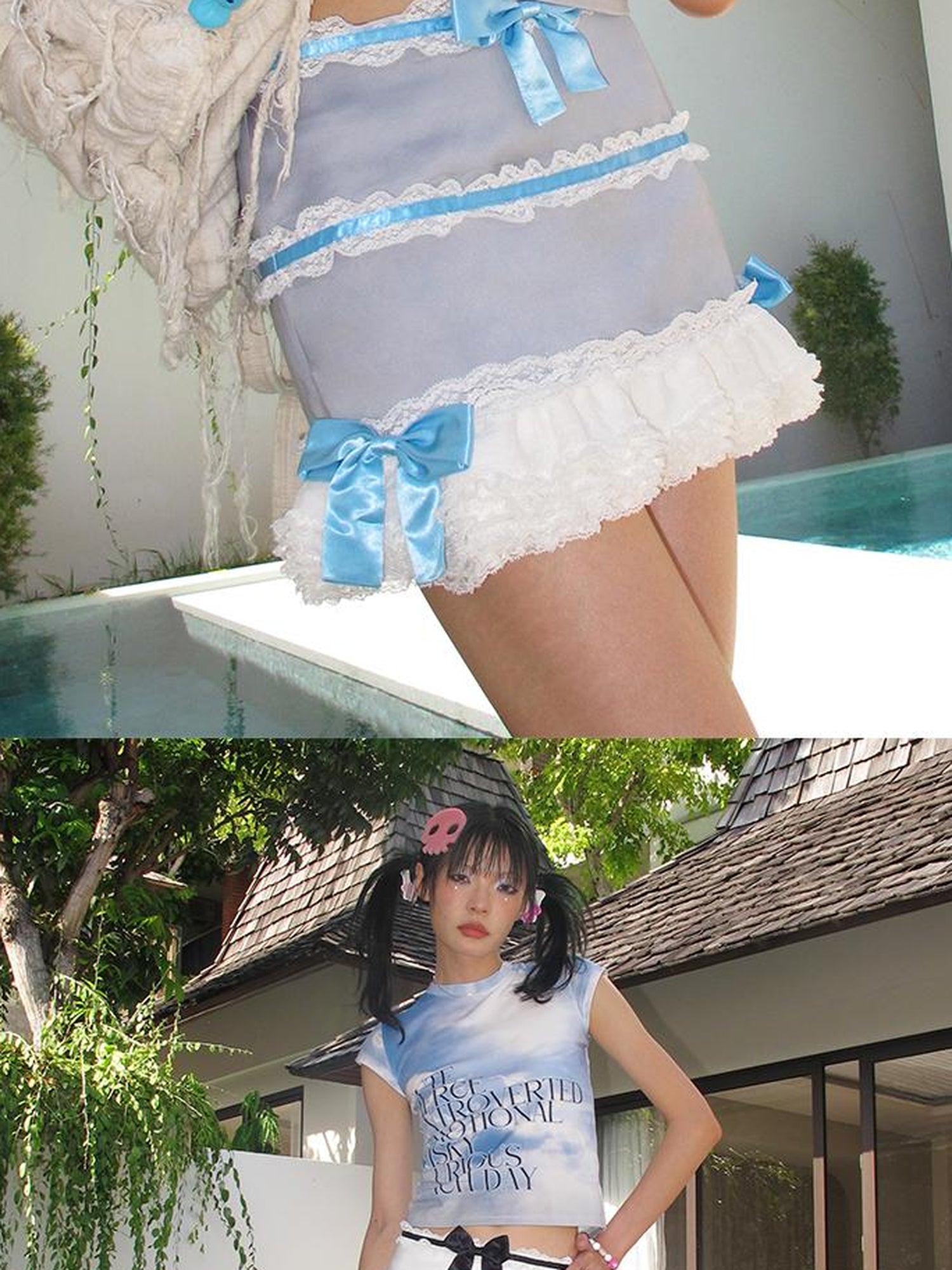 CFIERCE Cascading Pleated Tulle Skirt