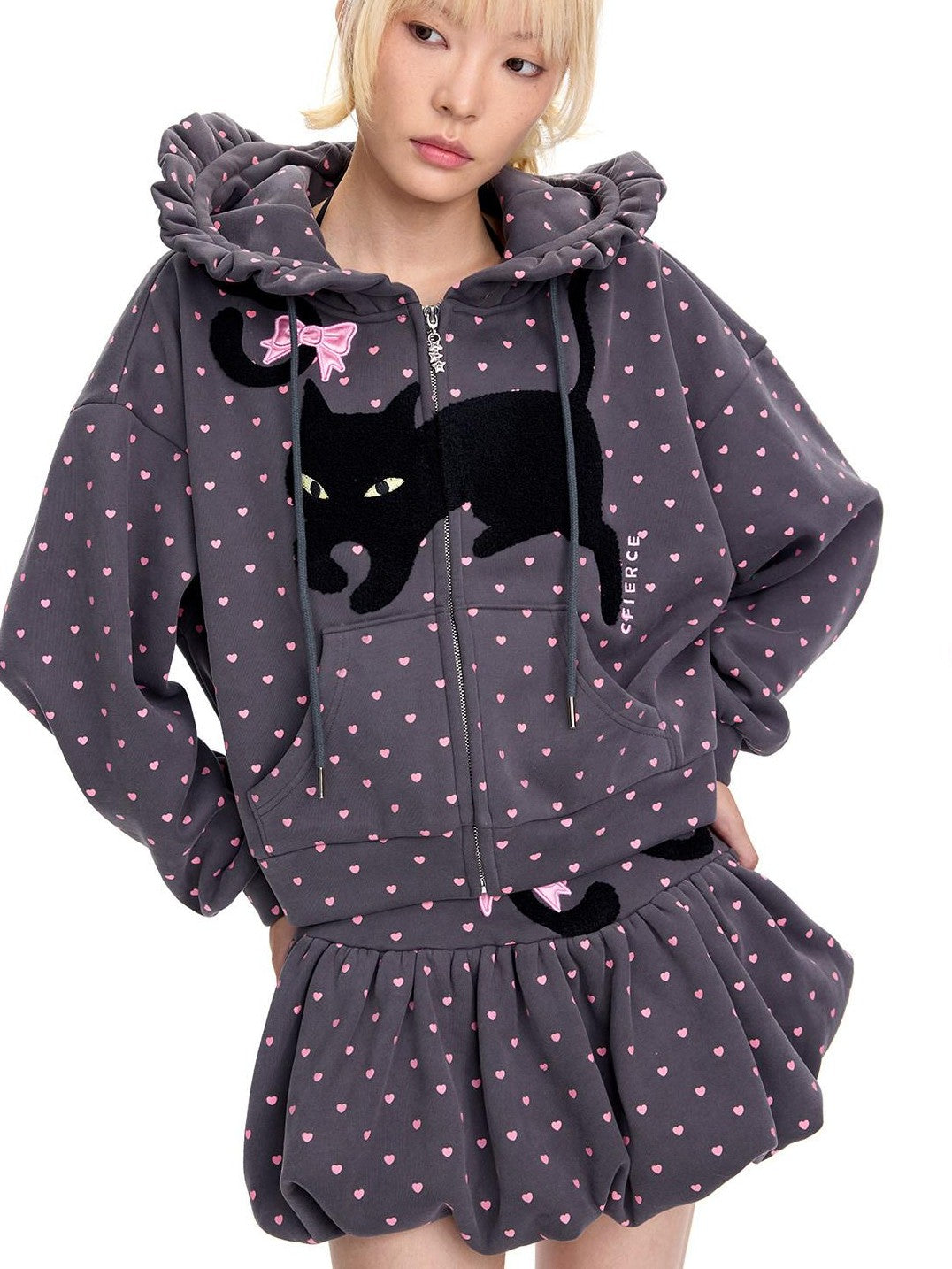 CFIERCE Cat Tail Pumpkin Embroidered Mid Rise Women&