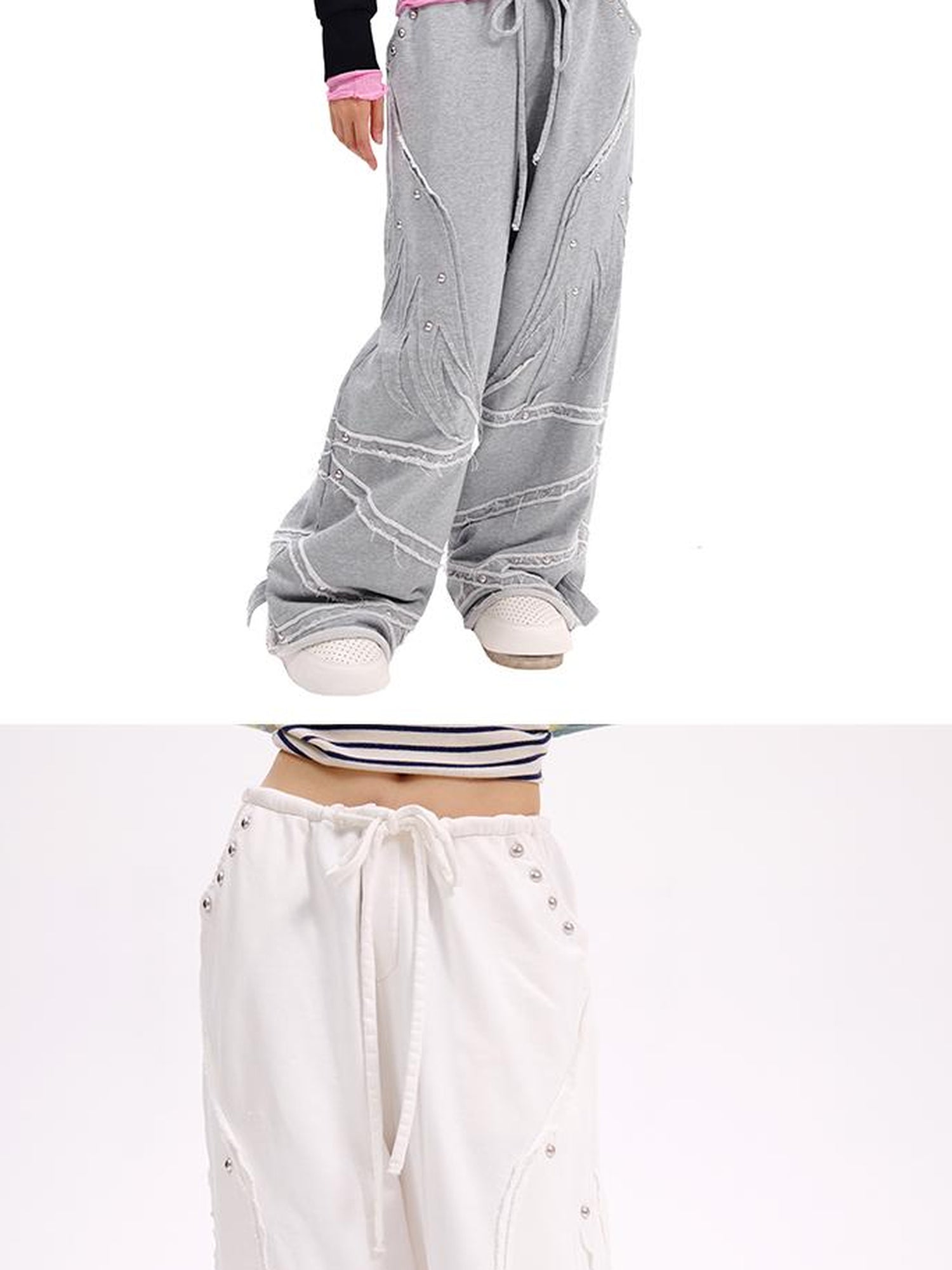 CFIERCE Cfierce Fall Winter Angel Wing Sweatpants