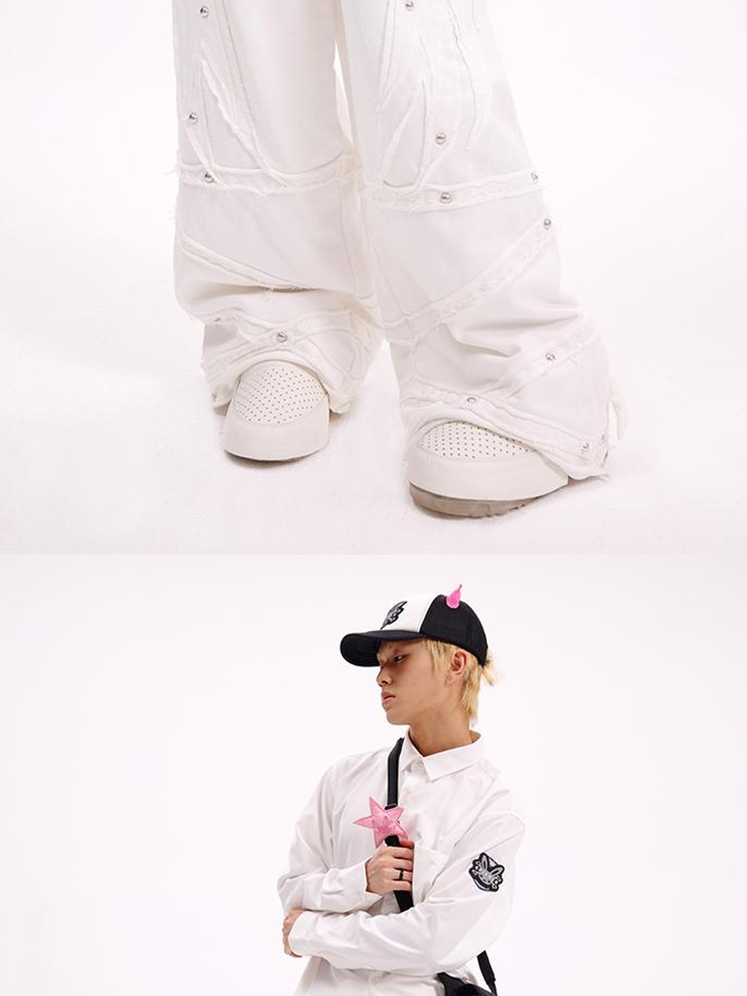 CFIERCE Cfierce Fall Winter Angel Wing Sweatpants