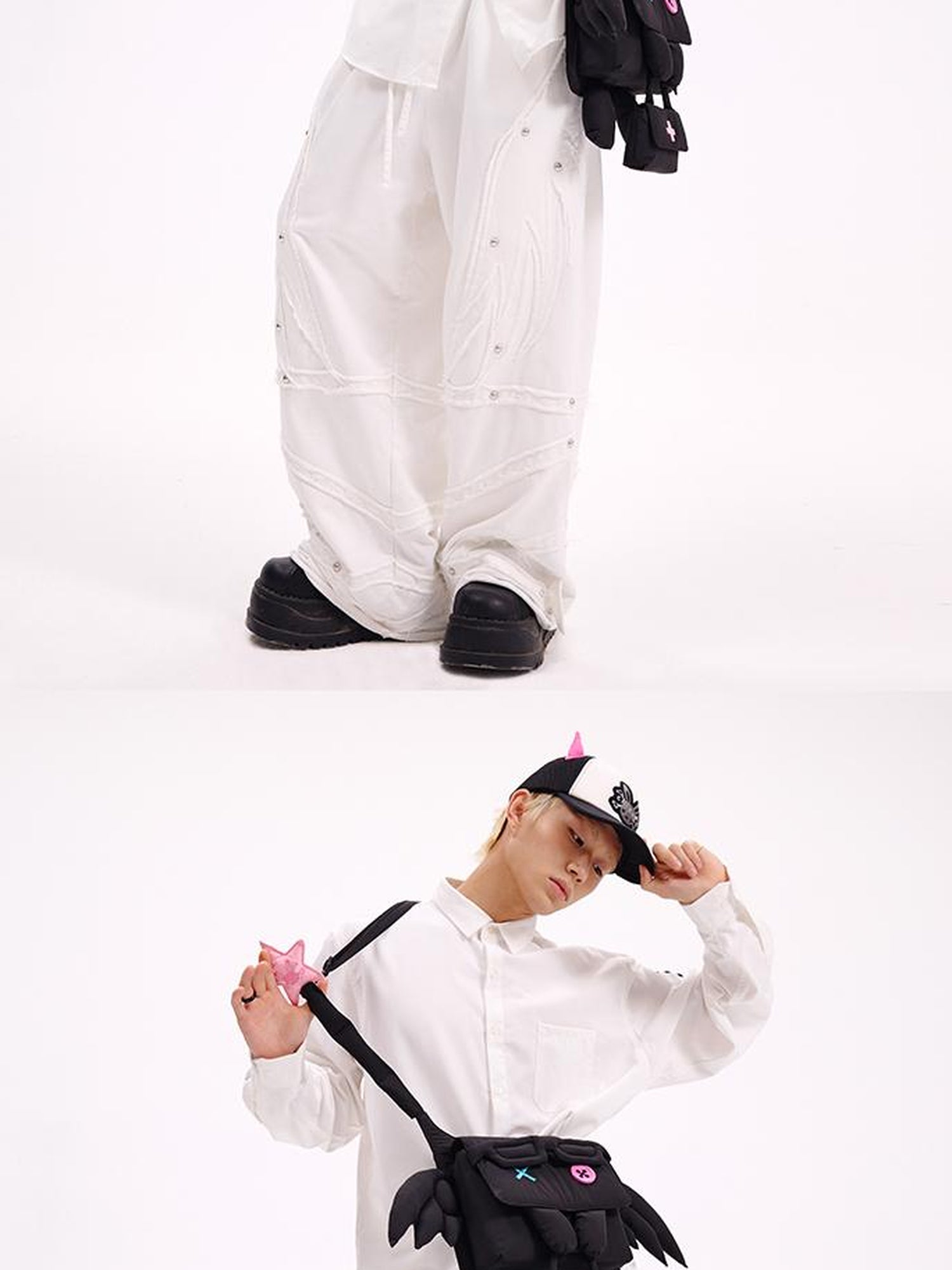 CFIERCE Cfierce Fall Winter Angel Wing Sweatpants