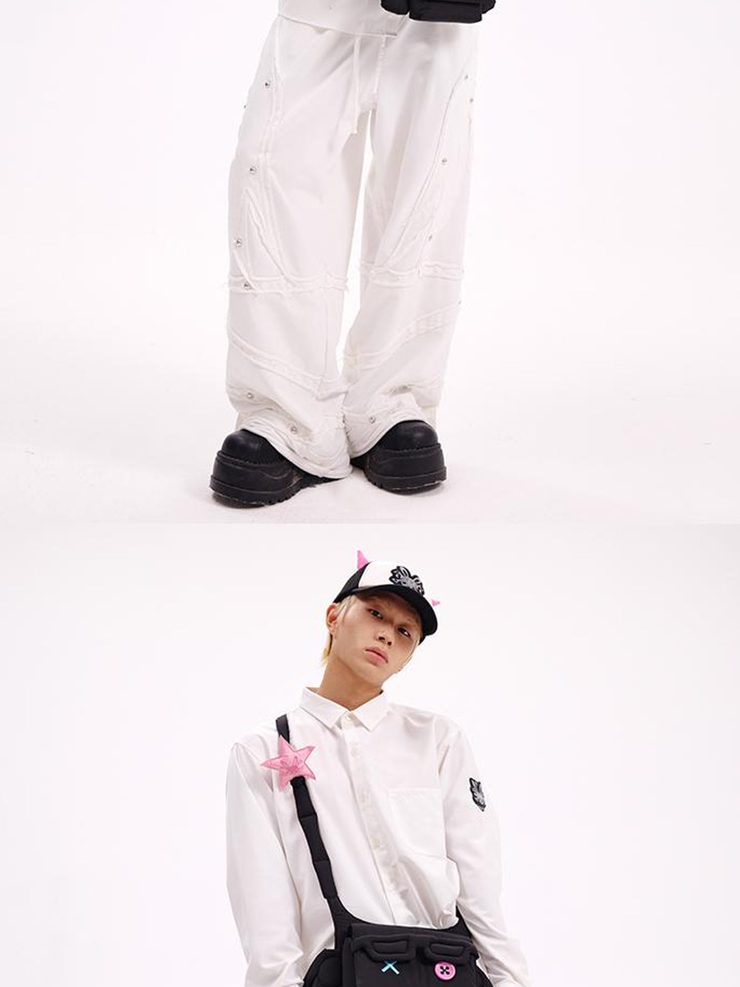 CFIERCE Cfierce Fall Winter Angel Wing Sweatpants