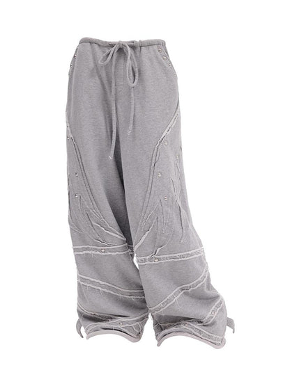 CFIERCE Cfierce Fall Winter Angel Wing Sweatpants
