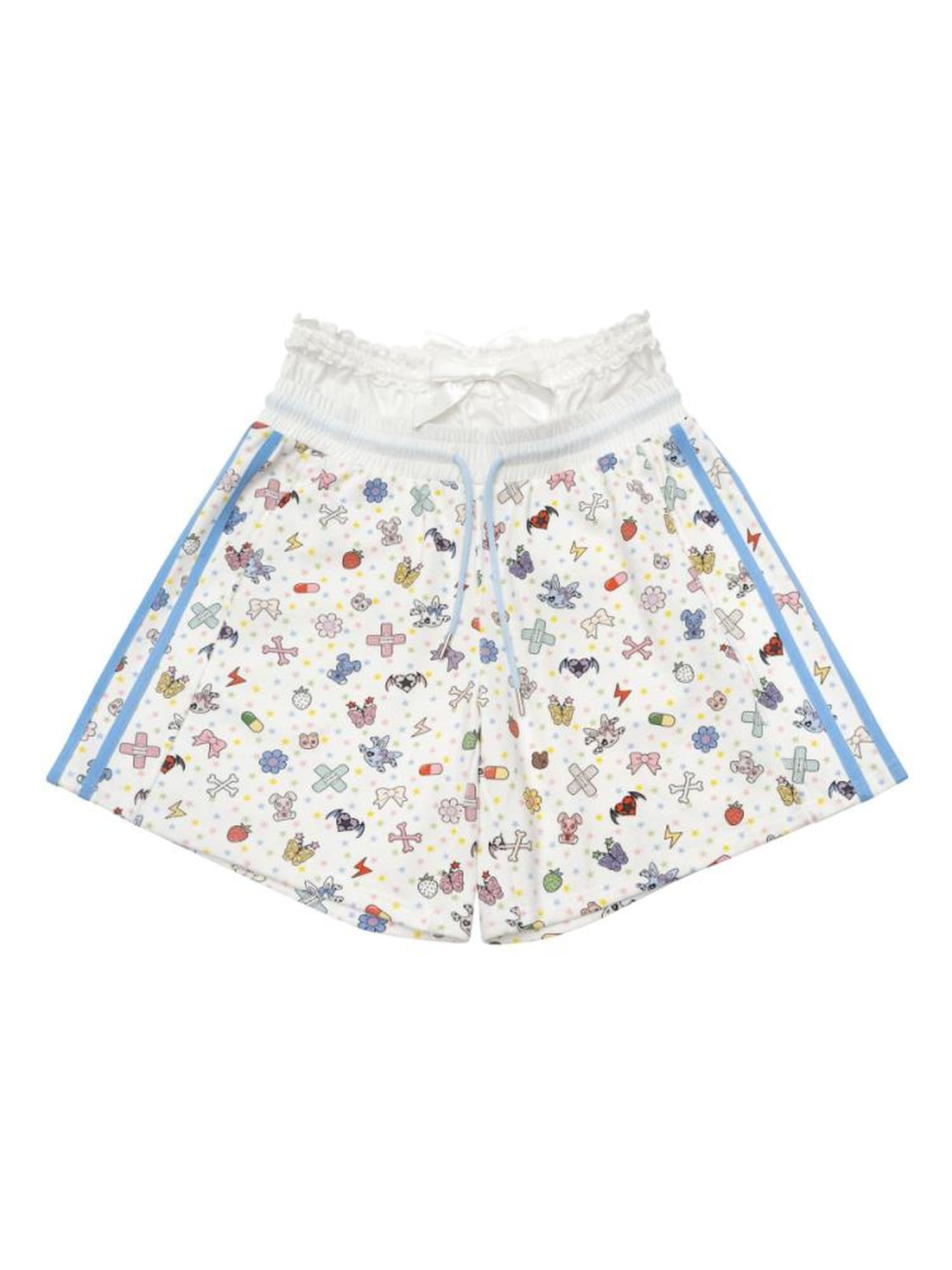 CFIERCE Cfierce Print Patchwork Denim Shorts