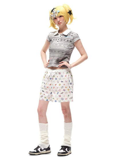 CFIERCE Cfierce Sticker Print Shorts
