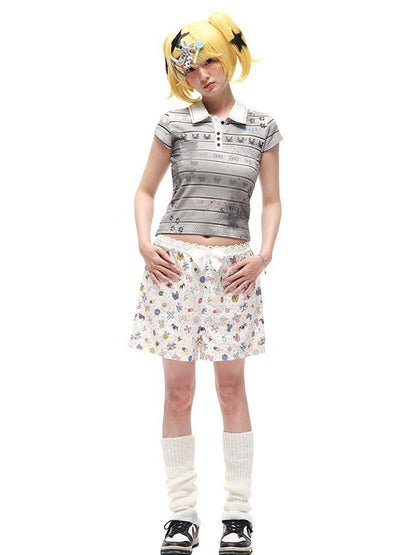 CFIERCE Cfierce Sticker Print Shorts