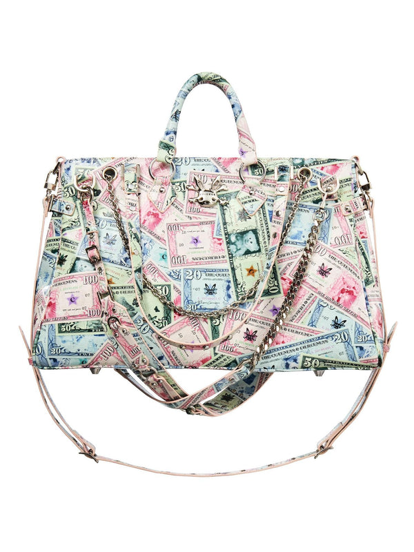 Coin Print Multi Strap Decorative Top Handle Women's Cross Body Bags