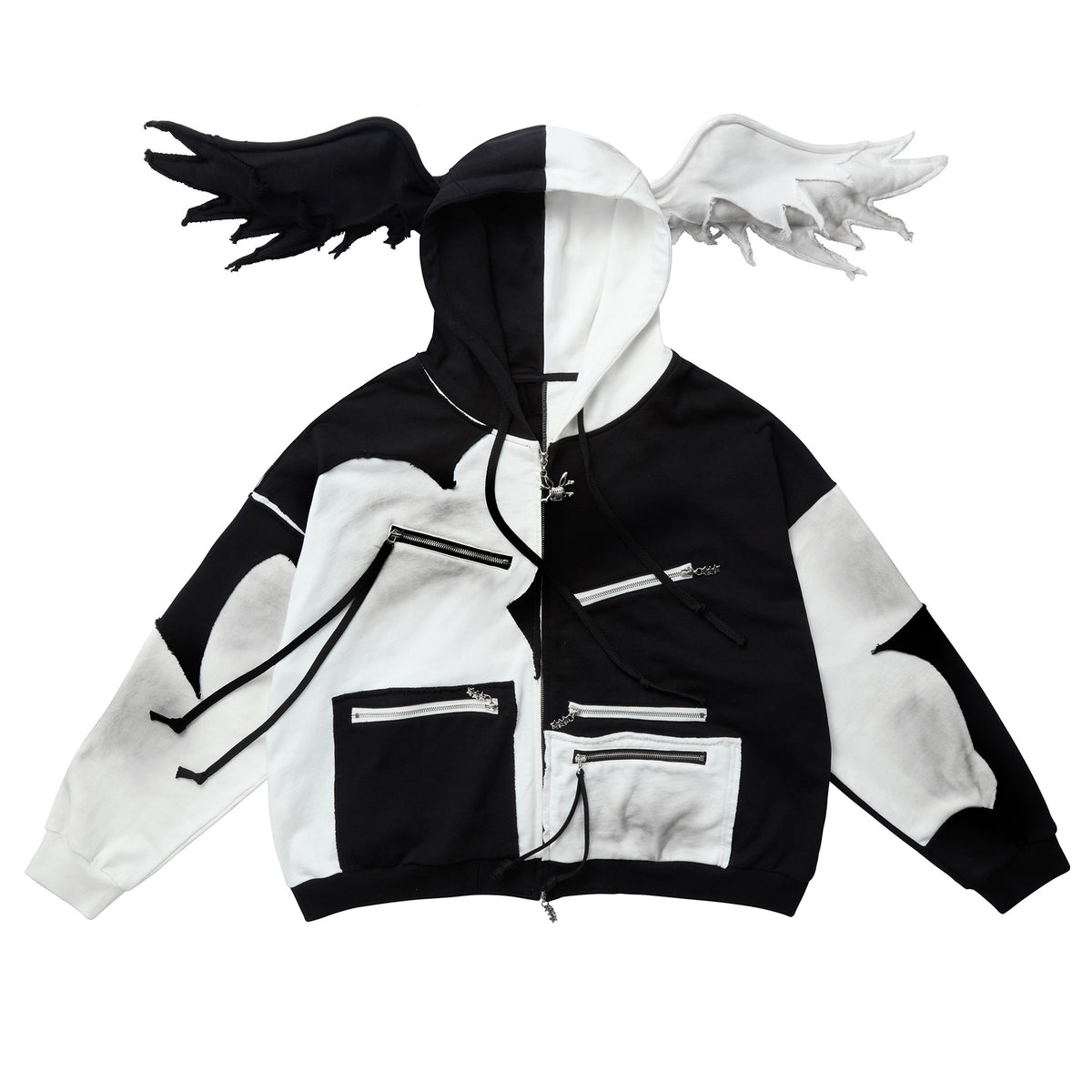 CFIERCE_Color_Block_Zip_Detail_Distressed_Women&