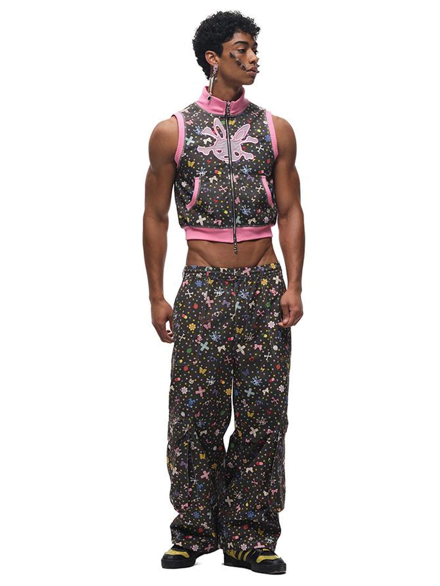 CFIERCE Cotton Floral Print Wide Leg Pants