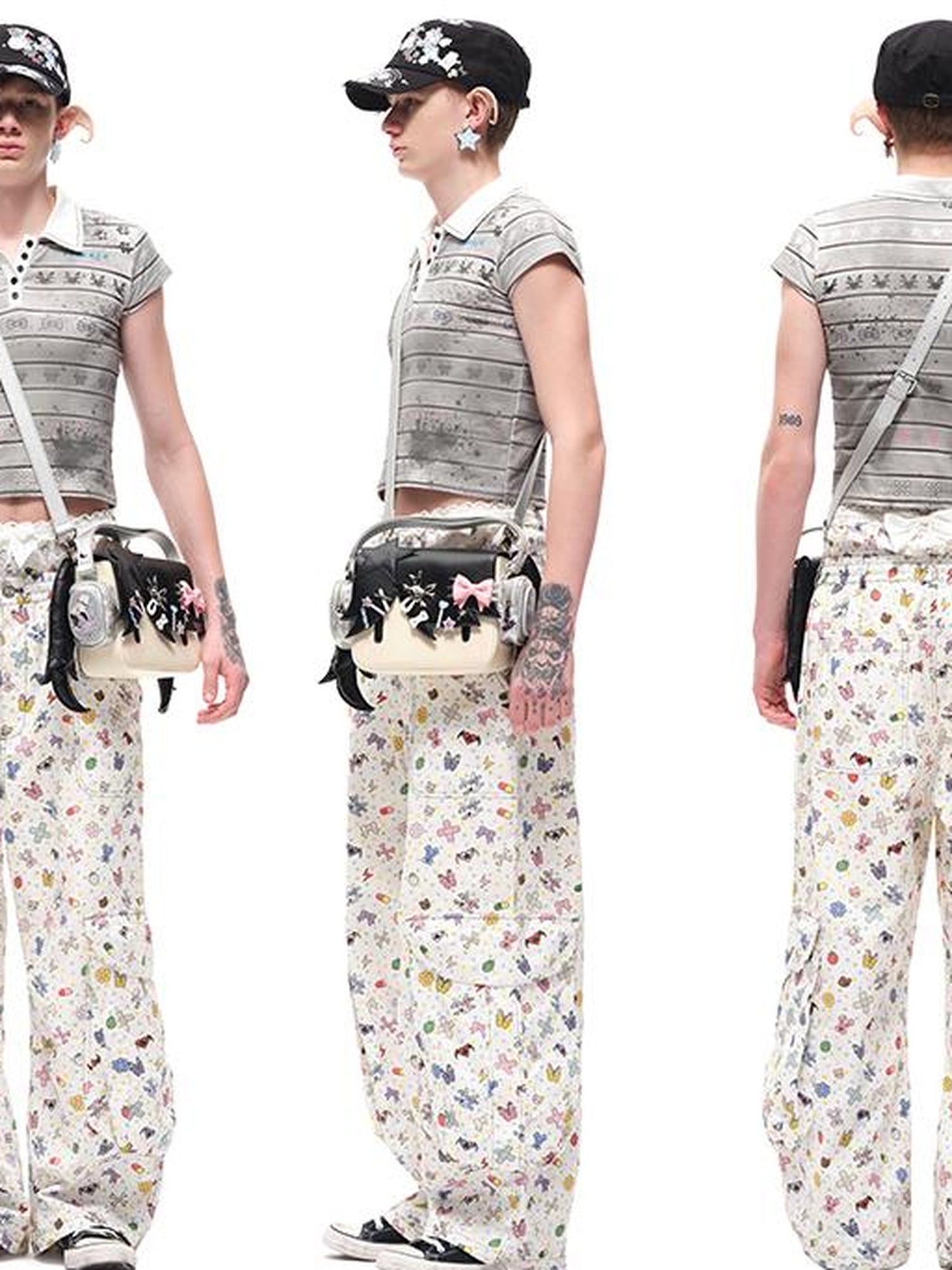CFIERCE Cotton Floral Print Wide Leg Pants