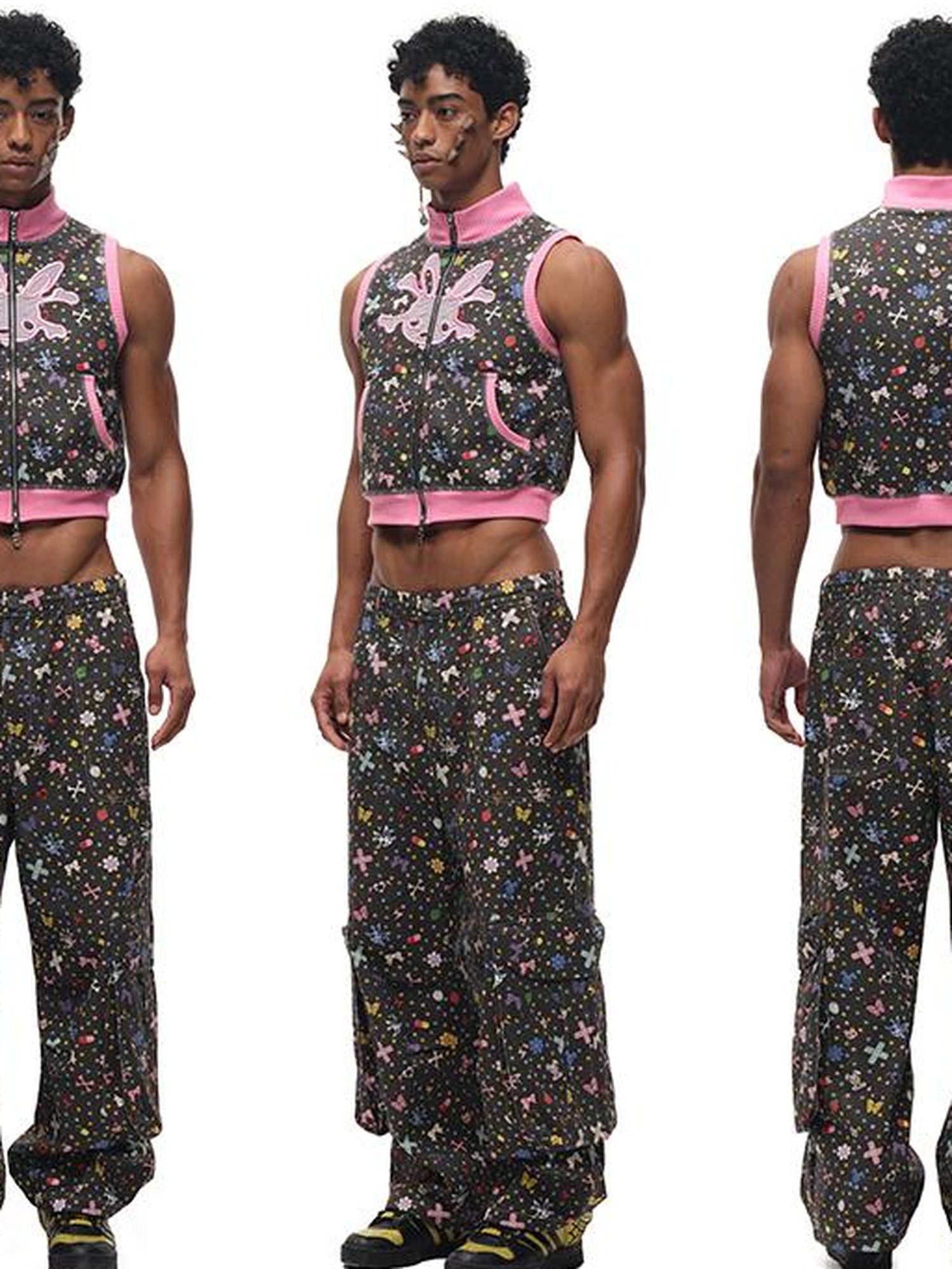 CFIERCE Cotton Floral Print Wide Leg Pants