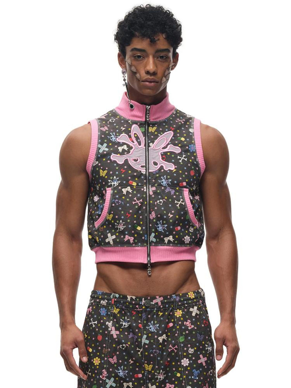 CFIERCE Cotton Print Sleeveless Vest