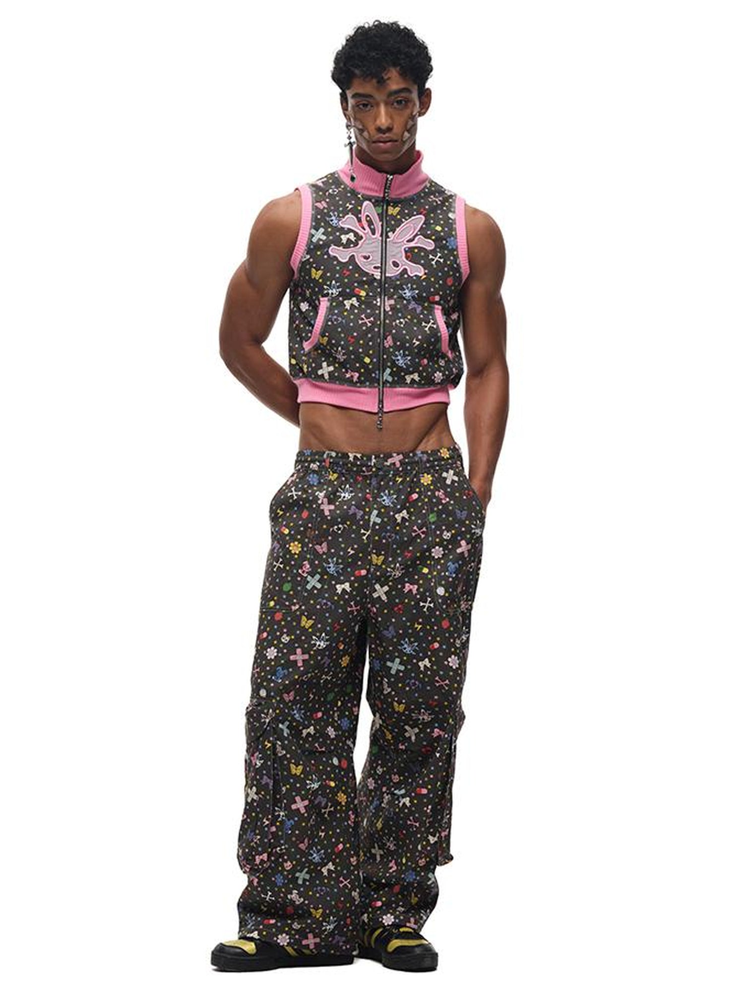 CFIERCE Cotton Print Sleeveless Vest