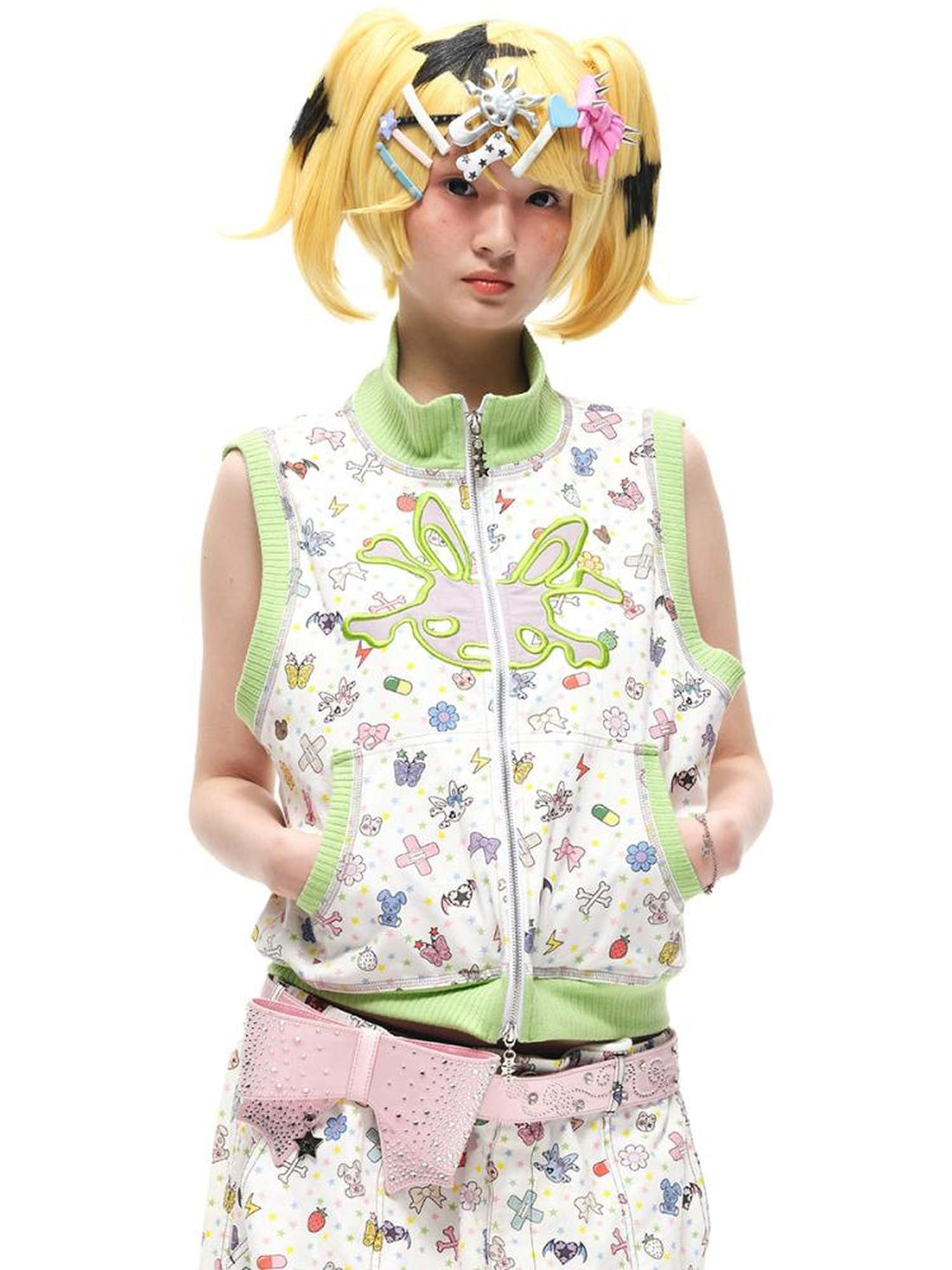 CFIERCE Cotton Print Sleeveless Vest