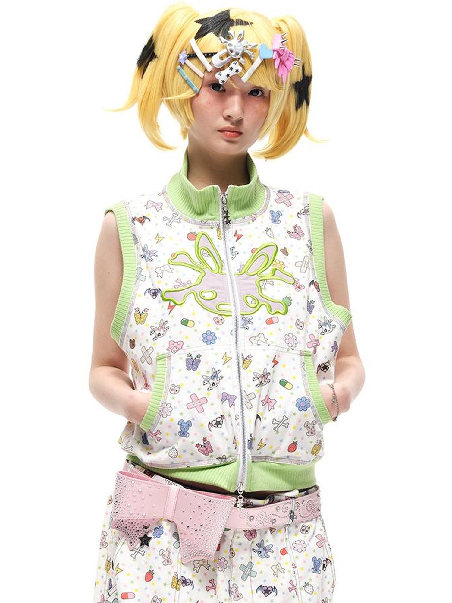 CFIERCE Cotton Print Sleeveless Vest