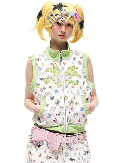 CFIERCE Cotton Print Sleeveless Vest