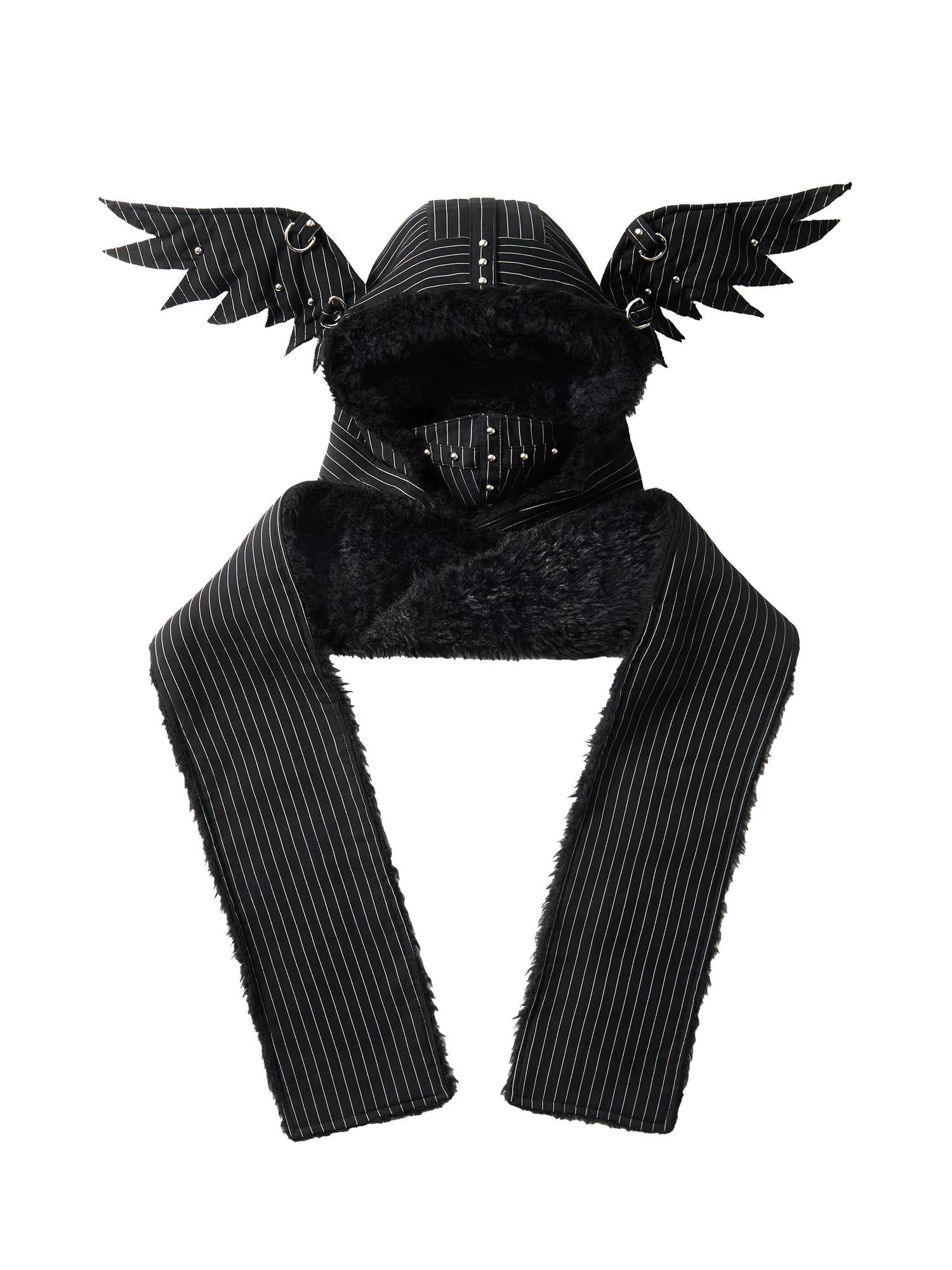 CFIERCE Cozy Warm Korean Style Rectangular Polyester Unisex Geometric Black White Scarf