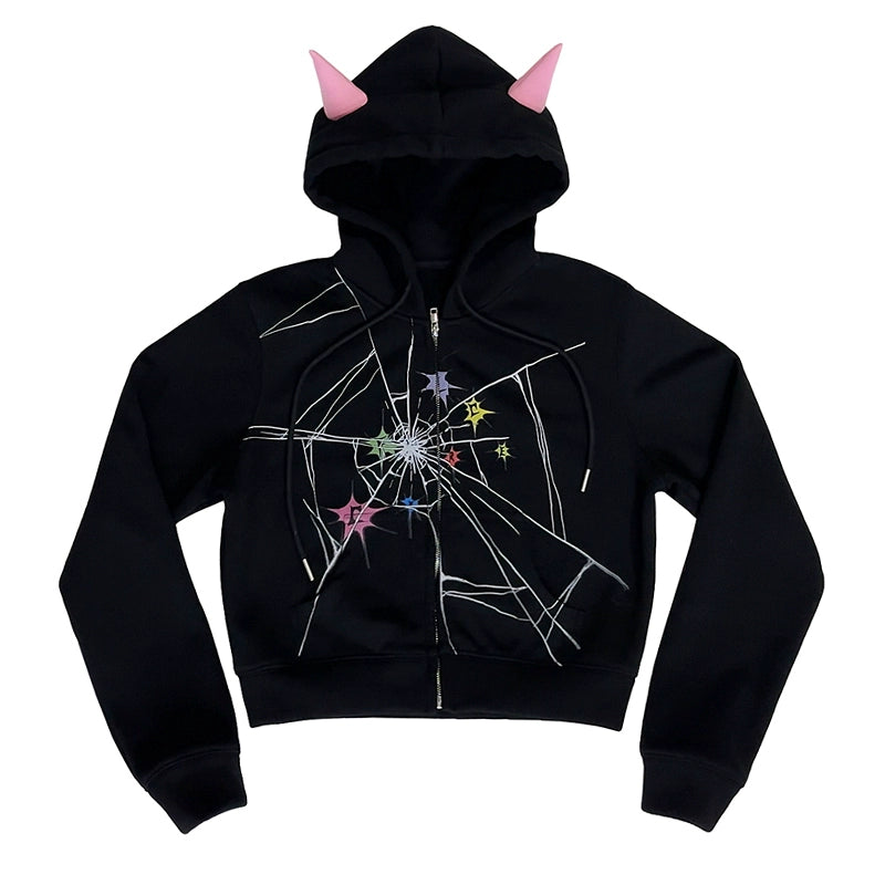 CFIERCE_Cracked_Print_Sharp_Angle_Cropped_Hooded_Jacket_MISSTT