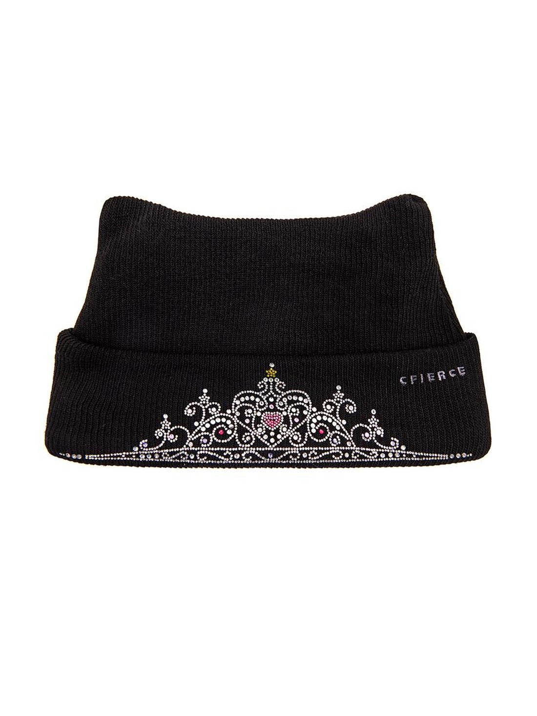 CFIERCE Crown Crystal Embellished Knit Beanie