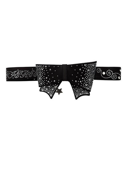 CFIERCE Crystal Bow Studded Belt Adjustable