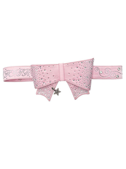 CFIERCE Crystal Bow Studded Belt Adjustable