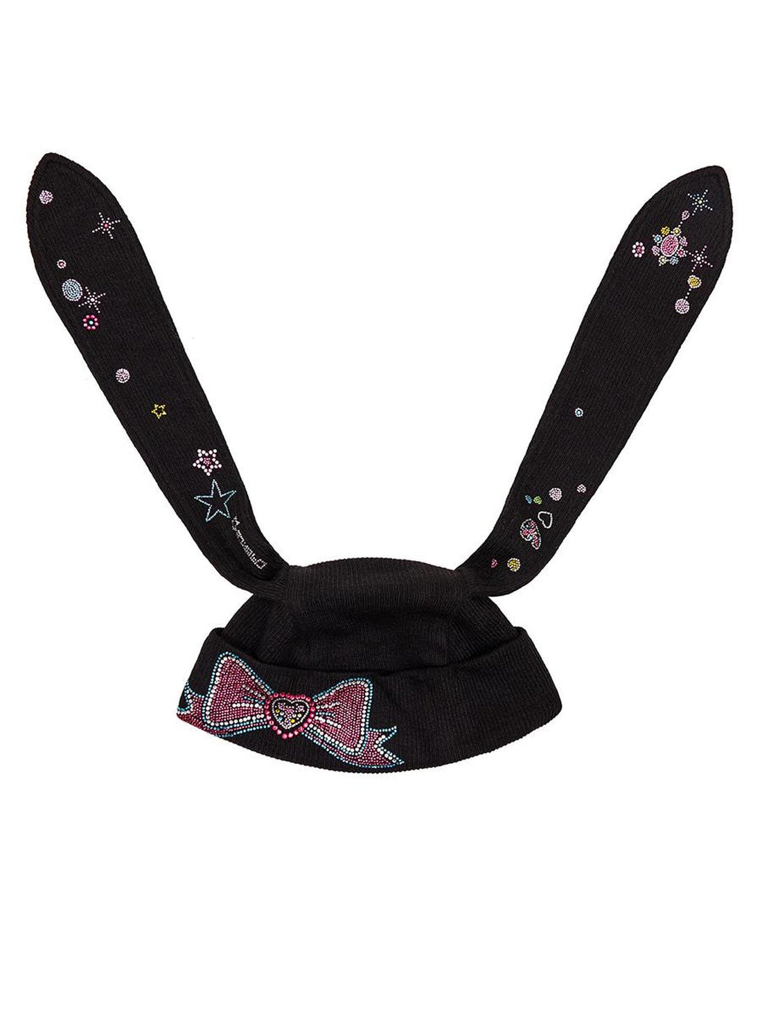 CFIERCE Crystal Studded Rabbit Ear Knit Cap