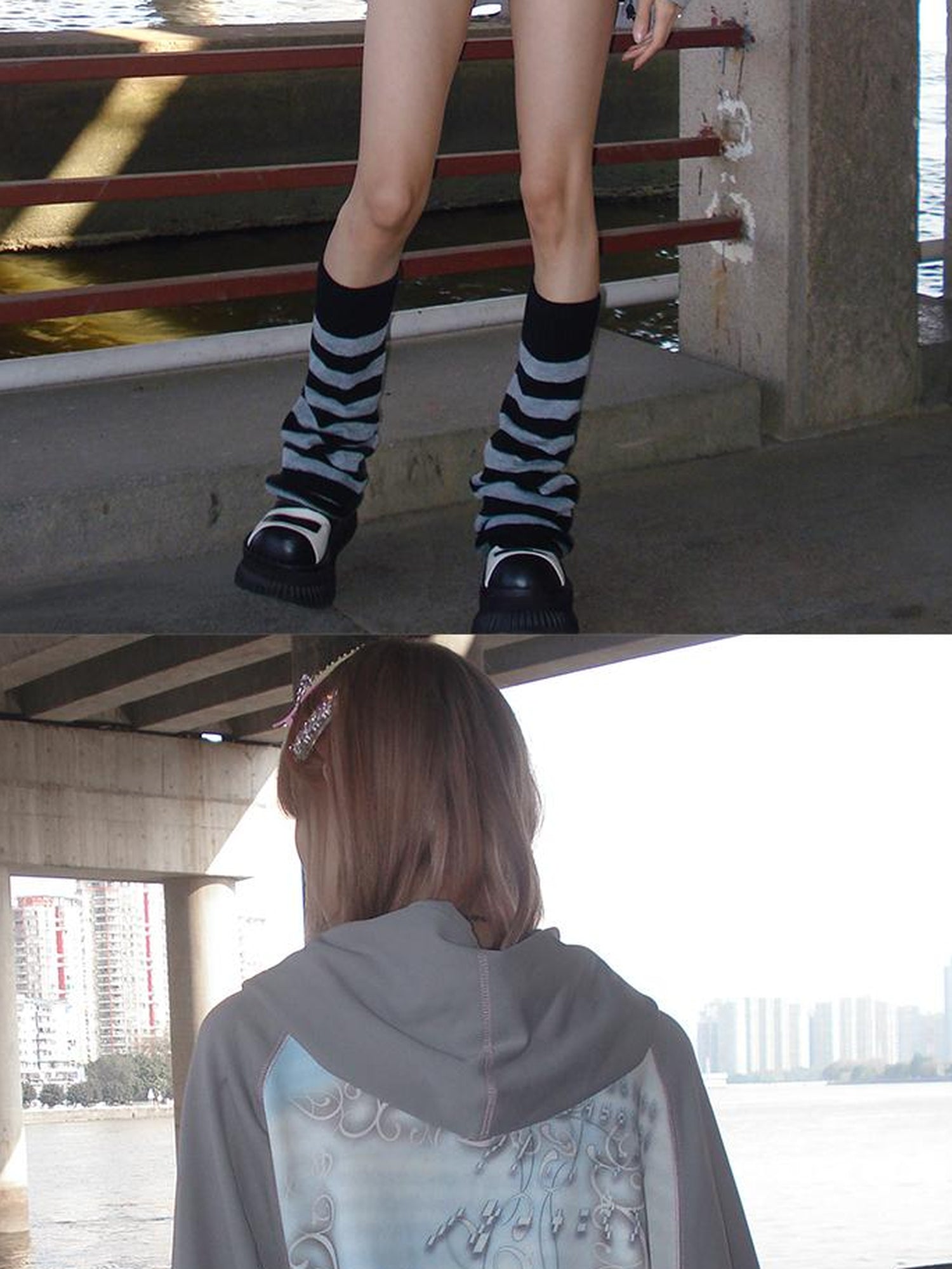 CFIERCE Cute Rabbit Print Loose Hooded Sweatshirt