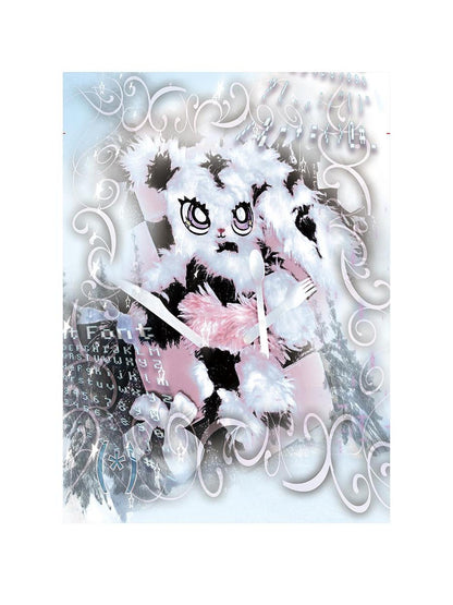 CFIERCE Cute Rabbit Print Loose Hooded Sweatshirt