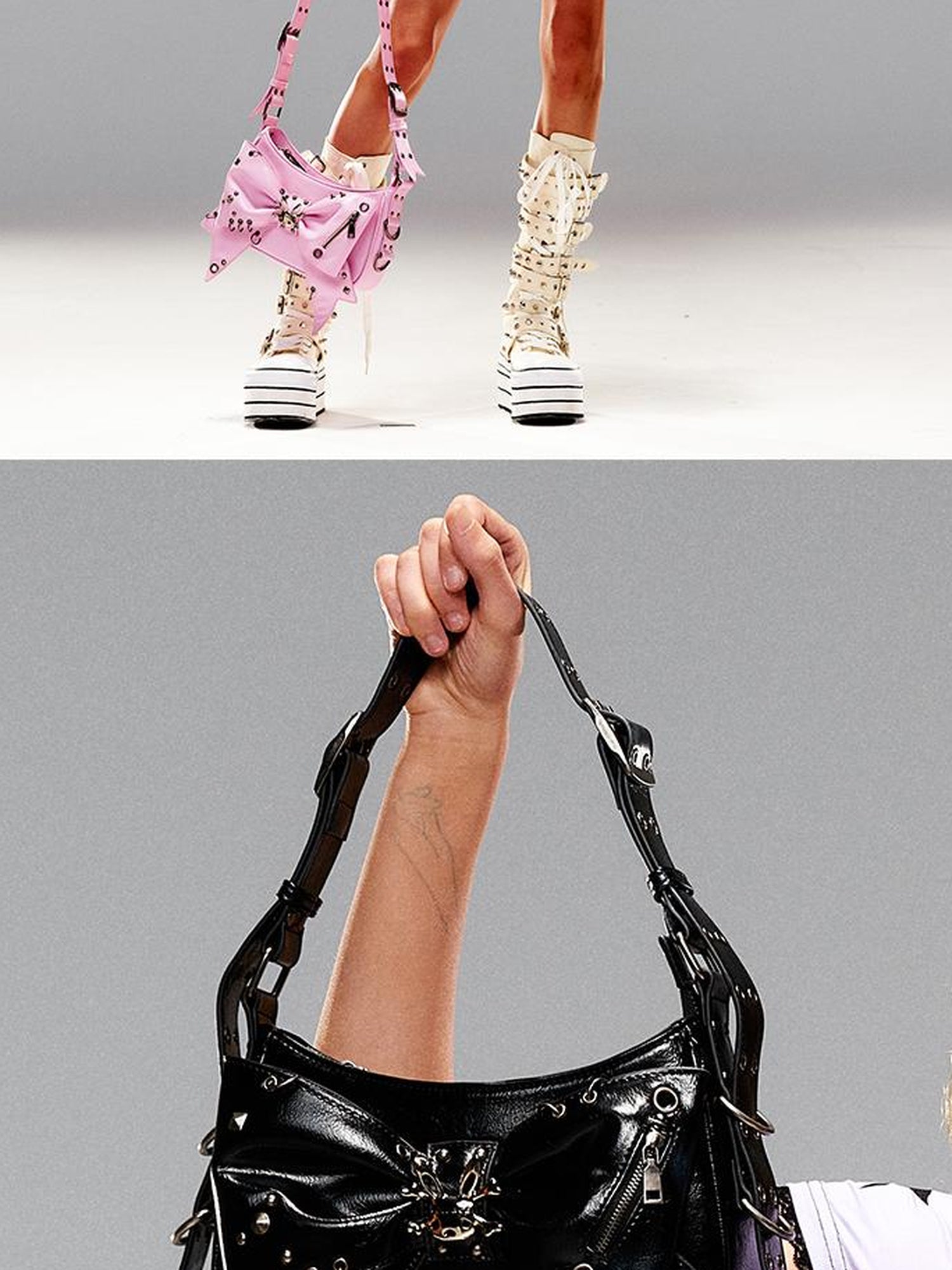 CFIERCE Decorative Metallic Bow Bag