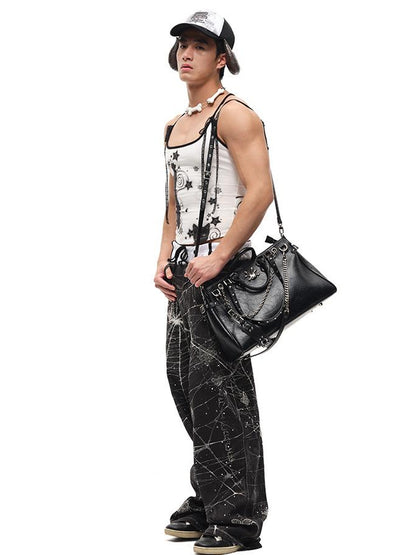 CFIERCE Decorative Multi Pouch Crossbody Bag
